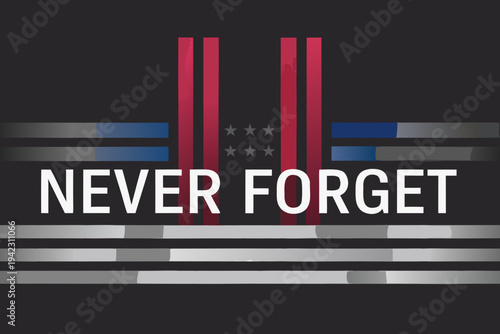 A tribute image featuring a thin blue and red line with text