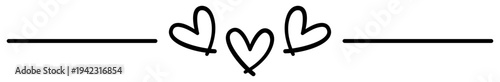 Heart Border Element | Decorative Heart Line Art | Vector Graphic