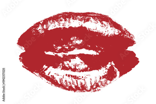 Lipstick kiss mark Romantic lip print Imprint of lips kiss Sexy lips makeup Female mouth Love symbol Design element for beauty fashion poster Valentines Day wedding