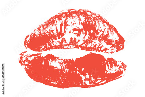 Lipstick kiss mark Romantic lip print Imprint of lips kiss Sexy lips makeup Female mouth Love symbol Design element for beauty fashion poster Valentines Day wedding