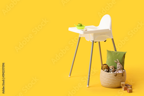 Basket of toys with bowl, p...