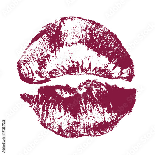 Lipstick kiss mark Romantic lip print Imprint of lips kiss Sexy lips makeup Female mouth Love symbol Design element for beauty fashion poster Valentines Day wedding