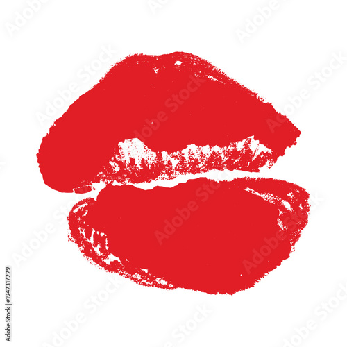 Lipstick kiss mark Romantic lip print Imprint of lips kiss Sexy lips makeup Female mouth Love symbol Design element for beauty fashion poster Valentines Day wedding