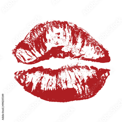 Lipstick kiss mark Romantic lip print Imprint of lips kiss Sexy lips makeup Female mouth Love symbol Design element for beauty fashion poster Valentines Day wedding