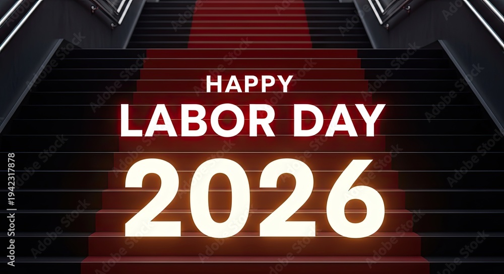 Fototapeta premium Happy labor day 2026 celebrating workers' rights on may day