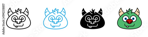 Monster multi - style icon design concept