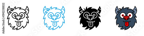 Monster multi - style icon design concept