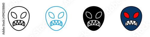 Monster multi - style icon design concept