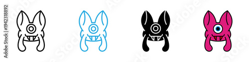 Monster multi - style icon design concept