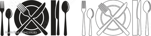 Abstract artwork with table setting and dotted patterns