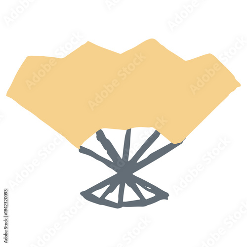 金扇子のイラスト お正月や新年の挨拶に使える1月の園だよりシンプル手描き素材シリーズ