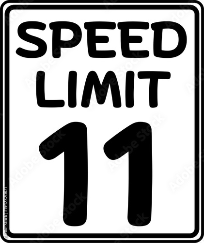 Speed limit 11 mph traffic sign