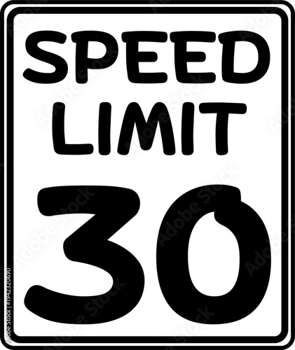 Speed limit 30 mph traffic sign