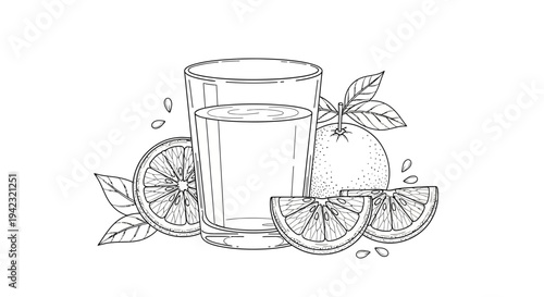 Fresh citrus drink with oranges and leaves