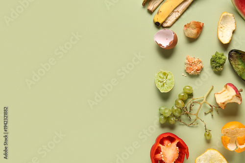 Different organic waste on ...