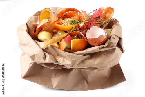 Paper bag with organic wast...