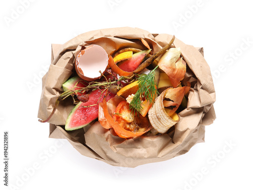 Paper bag with organic wast...