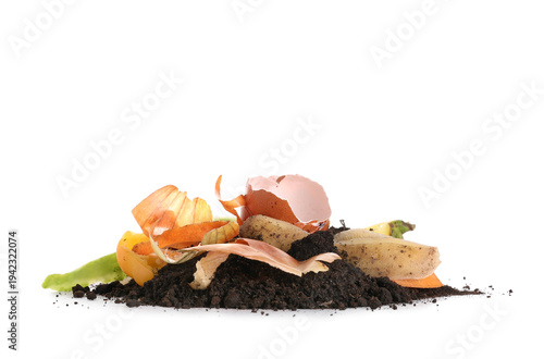 Heap of organic waste with ...