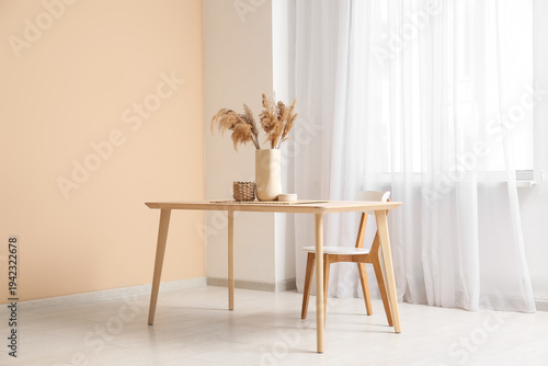 Interior of dining room wit...
