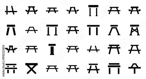 Collection of Various Ancient Greek Architectural Elements and Symbols on White Background