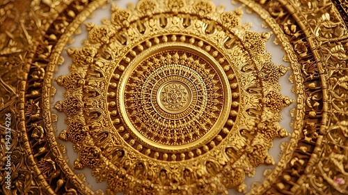 mandala shapes thailand golden sacred symmetry pattern traditional thai ornamental temple art design