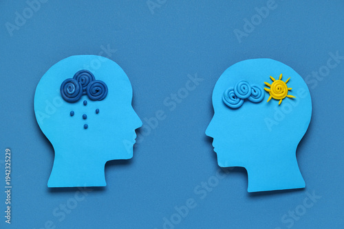 Paper human head with plast...