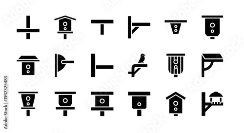 Security camera icons, surveillance symbols, CCTV vector set, black and white