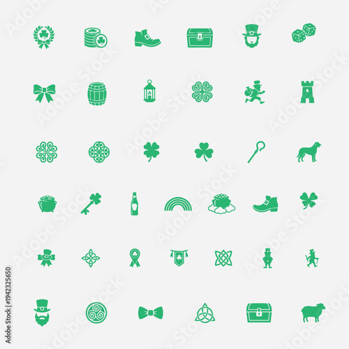 Green St Patricks Day vector illustration pack