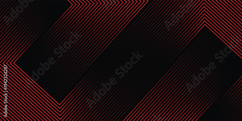 Dark black abstract background with geometric glowing lines design background vector illustration. Futuristic technology Luxury pattern. Perfect for modern projects  business poster  banner.