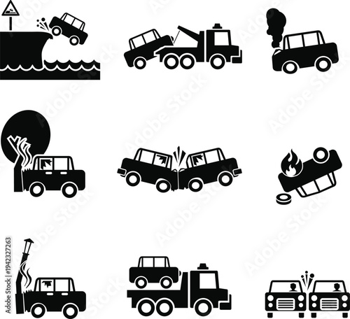 Car breakdown icons