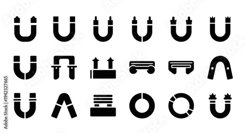 Collection of Various Magnet Illustrations Displayed Together