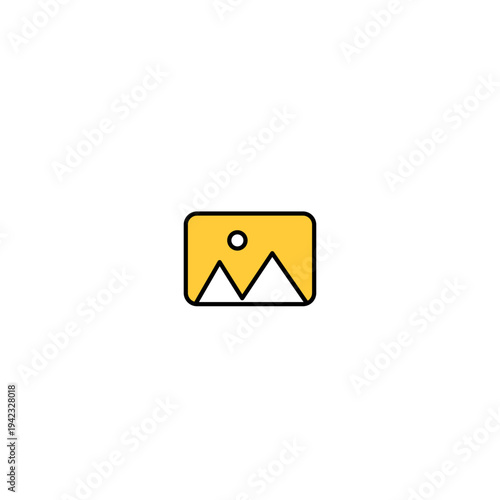Image gallery icon with yellow background – photo picture UI icon