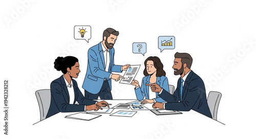 Group of Business Professionals in Meeting.