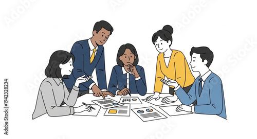 Group of Business Professionals in a Meeting.
