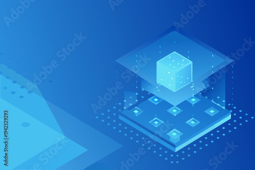 Abstract isometric representation of data flow and digital network systems