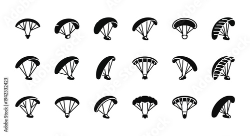 Collection of abstract geometric shapes and icons representing various concepts for design and branding purposes