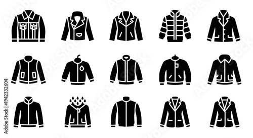 Collection of various jacket styles and designs, showcasing outerwear fashion