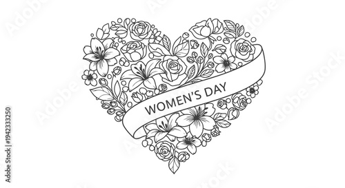 A beautiful heart shaped floral design for women_s day celebration.
