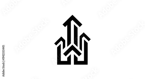 Stylized logo with interconnected arrows pointing upwards in a geometric pattern.