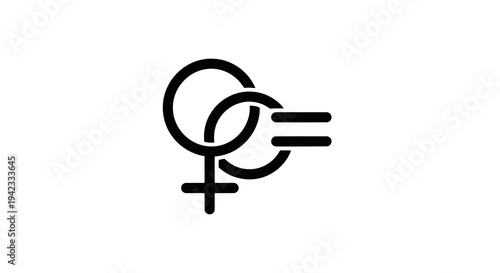 A logo combining symbols for female and male genders in a simple design.