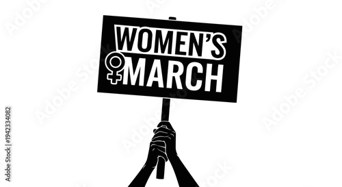 A protest sign that reads women_s march, symbolizing female empowerment and equality.