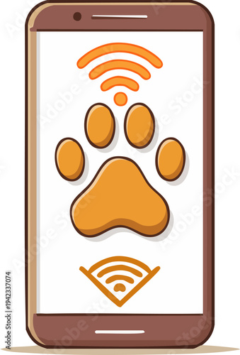 Abstract Wireless Paw Print Design