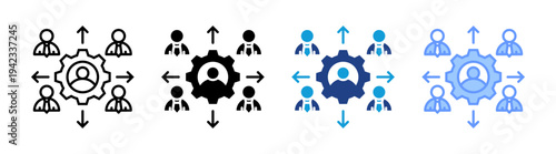 Stakeholder icon set multiple style collection