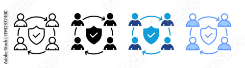 Cooperation icon set multiple style collection