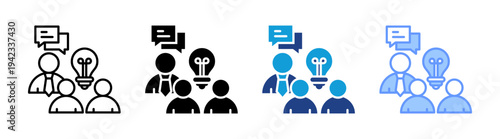 Mentor icon set multiple style collection