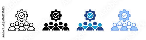 Teamwork icon set multiple style collection