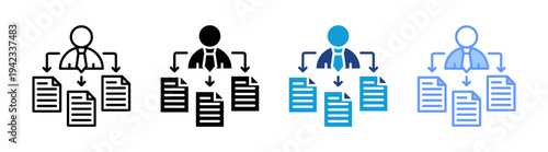 Task icon set multiple style collection