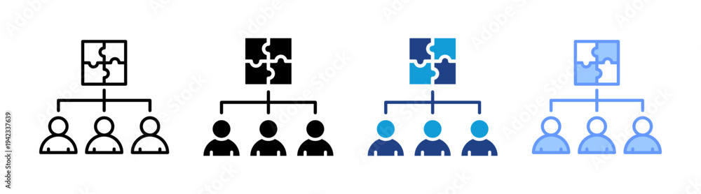 Obraz premium Team icon set multiple style collection