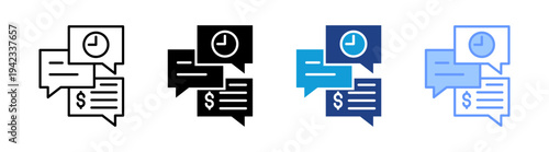 Discussion icon set multiple style collection