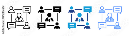 Network icon set multiple style collection